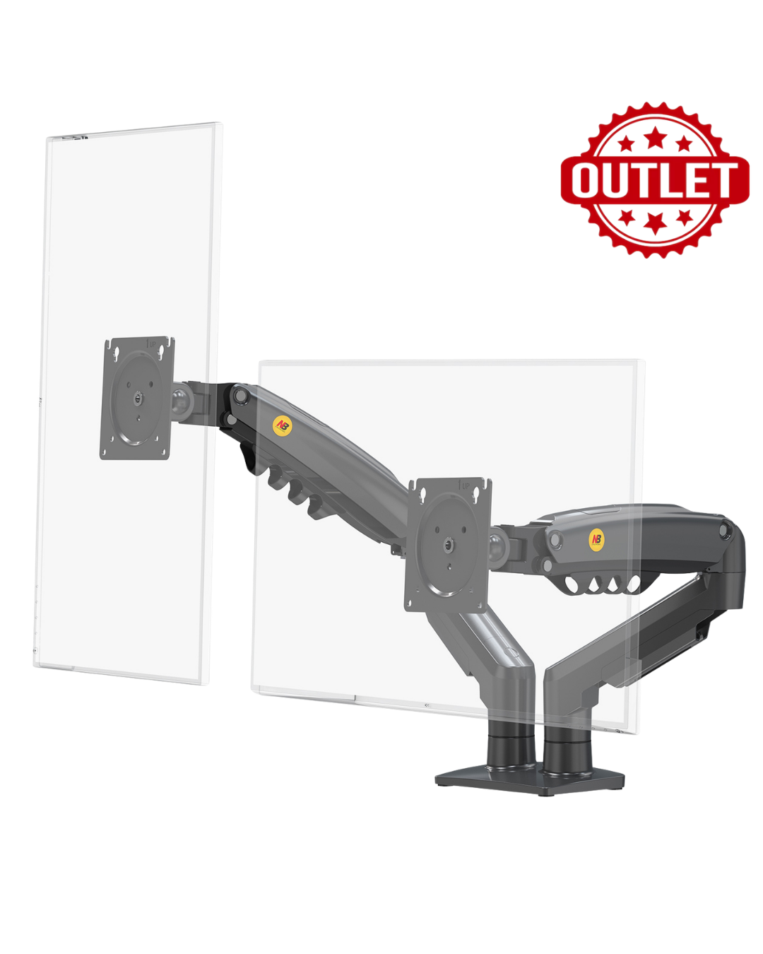 NB Ergonomic NB F160 OUTLET 17-27 Cift Kol 2-9 kg Amortisorlu Monitor Standi Gri